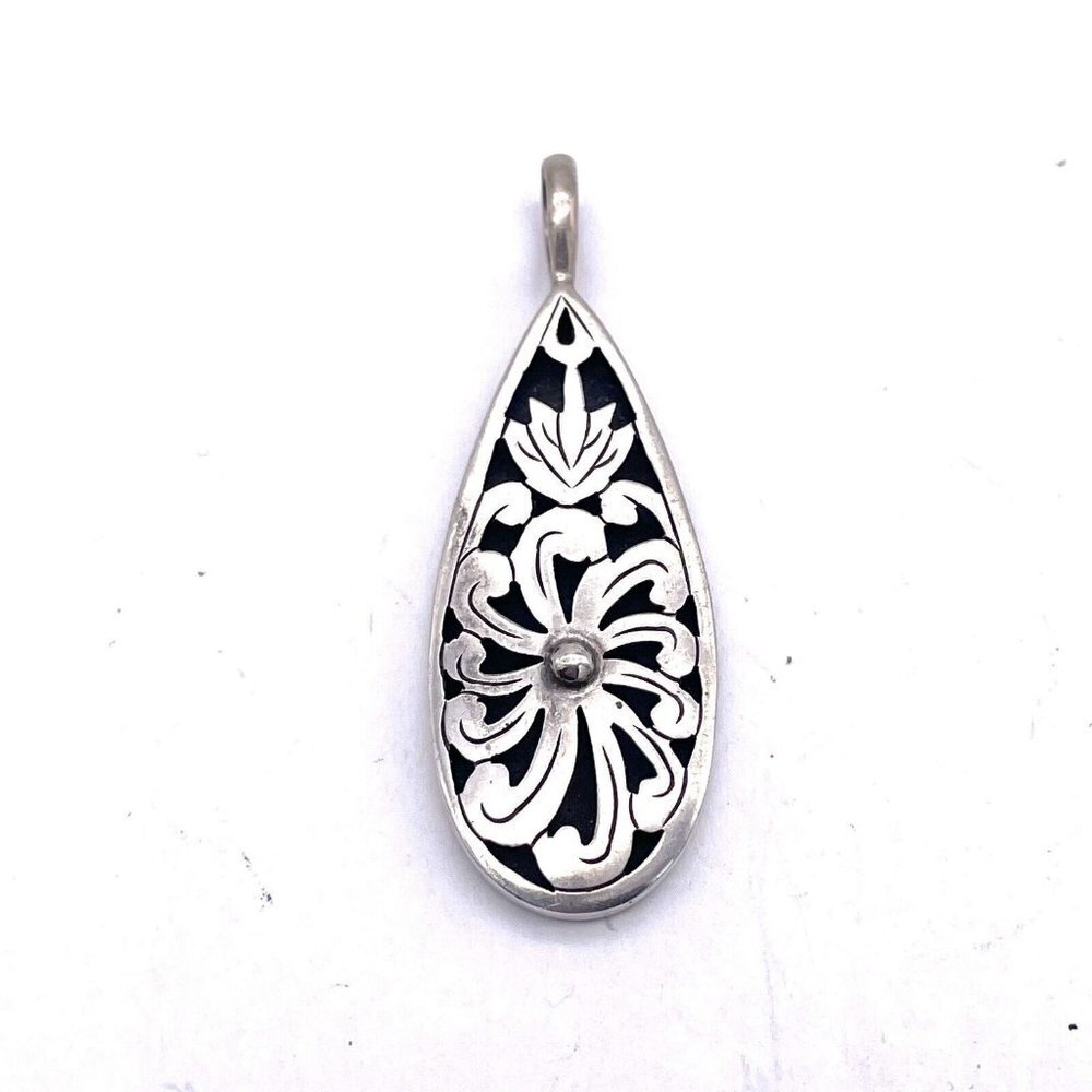 JCD 925 Sterling Silver Filigree Drop Pendant